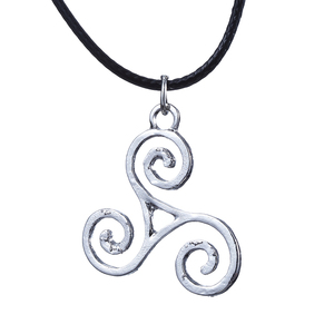 Collar de Bisutería de Moda, Aleación de Zinc, Estilo Vintage, con Colgante <span class=keywords><strong>Triskele</strong></span> Triskelion de Teen Wolf, con Cadena de Cuerda, Unisex, Diseño Allison Argent - Product Image 1