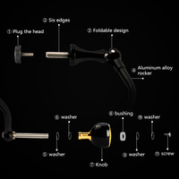 Kenop Reel Pancing Lipat Logam LETOYO DSH005, Gagang Reel Spinning, Pegangan Engkol Kiri Kanan Dapat Ditukar, Aksesori DIY