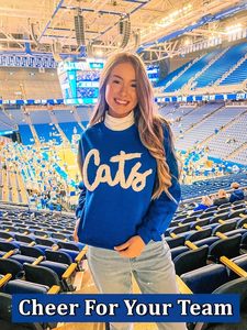 Sudadera extragrande de chenilla personalizada Mia Factory para el día del partido, suave, con cuello redondo, para animadoras, madres y aficionadas al deporte. - Product Image 2