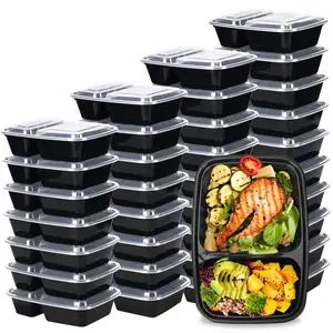 50 개 32Oz 주방 포장 점심 플라스틱 식사 상자 보관 식품 용기