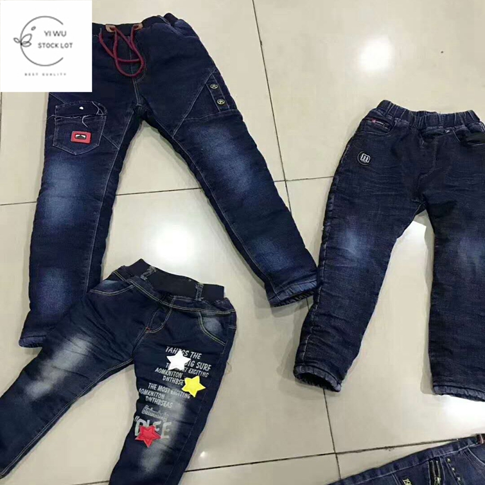 Меховая детская джинсовая одежда, смешанная мода для китайского склада Yiwu, хлопок