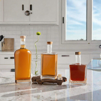 Bouteille en verre premium de 500 ml, 700 ml, 750 ml pour rhum, gin, whisky, brandy, fournie par l'usine