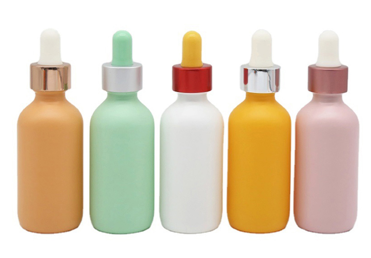 Leak Proof Cosmetic Dropper Bottles Aluminium Alloy Cap 2 Oz Tincture Bottles