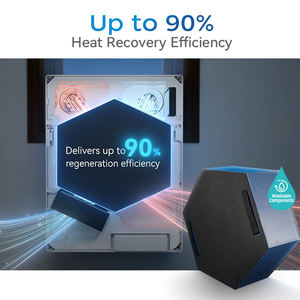 Systèmes de <span class=keywords><strong>ventilation</strong></span> à récupération de chaleur ERV à montage mural pour la maison, avec moniteur d'humidité <span class=keywords><strong>VMC</strong></span> pour projets de rénovation - Product Image 2