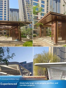 Grande pergola en acier inoxydable personnalisable de forme spéciale, pavillon de jardin extérieur en métal, structure en acier, sculpture de couloir, Chine - Product Image 6