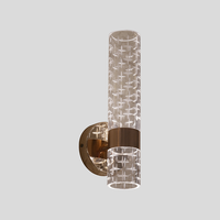 Lampe murale de chevet en verre cristal en acier inoxydable cuivre doré E14 pour l'intérieur de la maison moderne