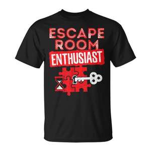 T-shirt puzzle pour passionnés de Escape Room, unisexe, noir, pour adultes - Product Image 1