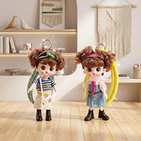 Poupée Fille aux Grands Yeux, Poupée Articulée Multi-positions, Jouet Marionnette, Pendentif de Sac, Porte-clés