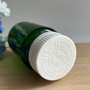 Flacone in Vetro Verde Spesso per Pillole, Contenitore per Vitamine e Capsule, Barattolo per Integratori Farmaceutici e Nutrizionali con Tappo di Sicurezza - Product Image 3