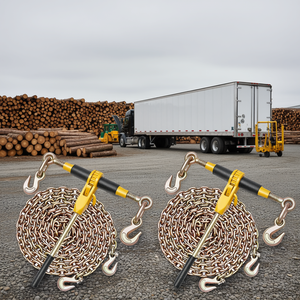 Chaînes de fixation à cliquet 5/16 x 14 pieds G80, ensemble de chaînes métalliques pour le transport, le remorquage et l'exploitation forestière - Product Image 2
