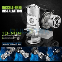 BULBTEK AM14 MINI H4 avec ventilateur Super lumineux LED 146W 10600LM faisceau haut bas large éclairage moto phare LED projecteur lentille