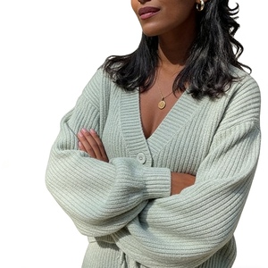 Ensemble de 2 pièces pour femmes, cardigan uni à manches longues en tricot et pantalon, mode décontractée - Product Image 6