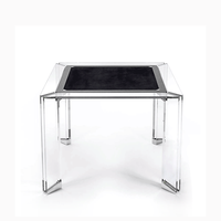 Table de jeu de mahjong transparente en acrylique pour 4 joueurs, moderne, luxueuse, durable, de haute qualité, multi-jeux, poker, backgammon, couverture