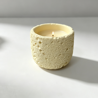 Pot à bougie de Noël en polyrésine fait main, écologique, texturé, surface poreuse à bulles, récipient décoratif pour la maison