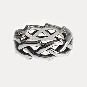 Anello Vintage Goth <span class=keywords><strong>Punk</strong></span> titanio acciaio rosa spinosa coppia Design irregolare apertura taglio ovale donna Charm gioielli da uomo - Product Image 4