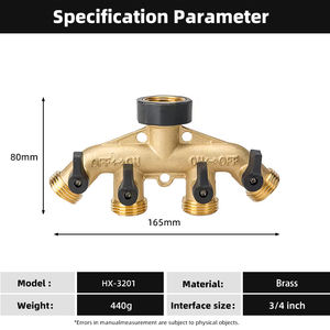 Collettore in ottone 4 vie acqua da giardino connettore <span class=keywords><strong>rubinetto</strong></span> acqua Splitter per il giardino - Product Image 4