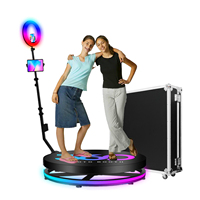 Plateforme rotative automatique pour photomaton 360° de 40 pouces avec anneau lumineux RGB, télécommande, flight case, pour 5-6 personnes, garantie 3 ans