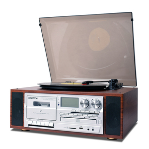 Tocadiscos de <span class=keywords><strong>Vinilo</strong></span> con Retorno Automático de Tamaño Completo en Oferta, Reproductor de Gramófono con Cassette, Reproducción y Grabación por USB y SD, CD y RADIO - Product Image 1