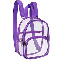 Sac à dos transparent en PVC Mini style de mode portable avec fonction étanche Étudiants École sac à dos Stade extérieur