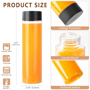 8oz 12oz 16oz 24oz Square Rounded Empty <b>Plastic</b> Juice <b>Bottle</b> Custom Logo Pet 350ml 400ml 500ml Beverage <b>Bottle</b> with Caps - Product Image 4