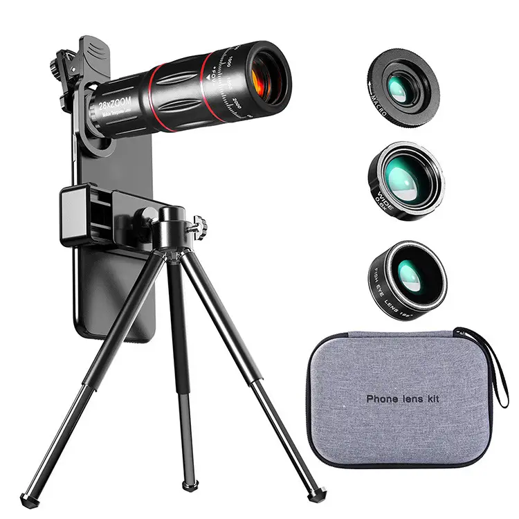 4 в 1 телескоп широкоугольный объектив «рыбий глаз» макрообъектив для мобильного телефона объектив для камеры смартфона