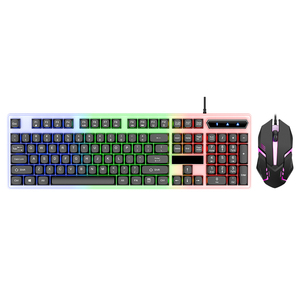 Kit <span class=keywords><strong>Clavier</strong></span> <span class=keywords><strong>Souris</strong></span> Gaming Filaire LED Rétroéclairé Arc-en-Ciel 104 Touches OEM Personnalisé pour PC de Bureau - Product Image 2