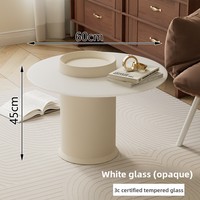 Table basse multifonctionnelle de style Wabi-Sabi moderne avec plateau en verre trempé, table en fer forgé pour petit appartement