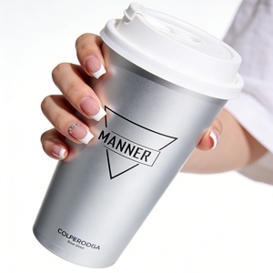 Vasos de Papel Kraft Plateados con Impresión Offset Personalizada, Vasos de Café de Doble Pared Aislados para Bebidas Calientes, Espresso, Café, Venta al por Mayor - Product Image 6