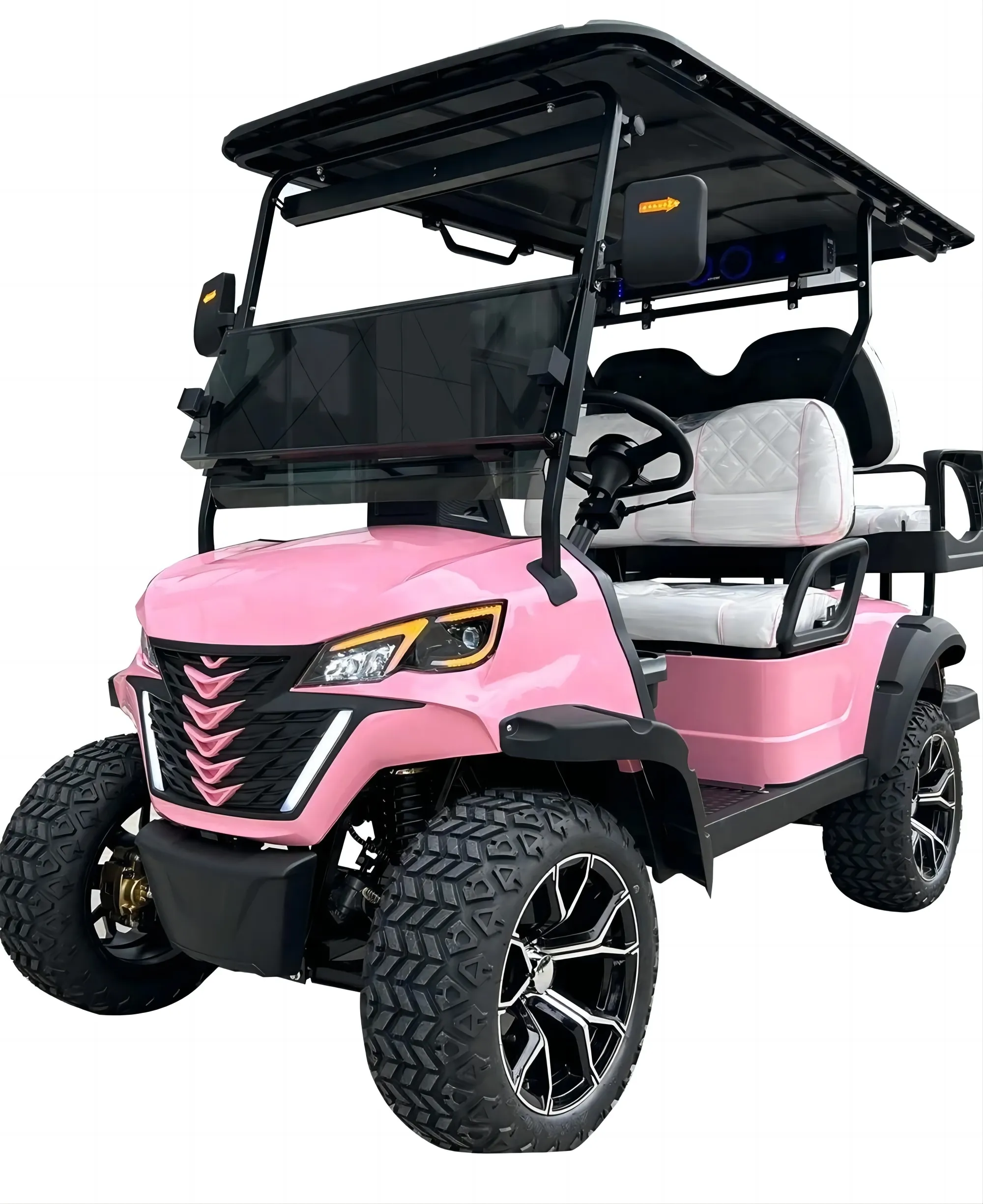 72V Lithium Ion Battery Club Car Pink Golf Cart Hunting Folding Electric Golf Carts