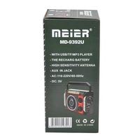 Prix de gros d'usine fournisseur chinois Meier Md-9392U Md-9392UBT radio multibande Fm/Sw/Mw avec transformateur