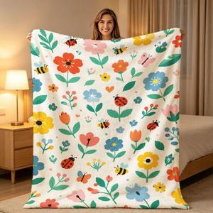 Floral Tropical Fruit Flannel <b>Blanket</b> Throw <b>Blanket</b> Nap <b>Blanket</b> <b>Super</b> <b>Soft</b> Machine Washable for Bed Sofa Couch Custom Print - Product Image 6