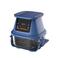Friteuse à air chaud électrique 4L en verre, sans huile, saine, avec fenêtre de visualisation