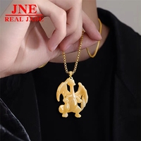 Pendentif artisanal en jadeite naturelle du Myanmar, dragon de feu brûlant jaune, pendentif en pierre de jade glacé, style anime, souvenir