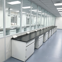 Table de laboratoire en acier à prix de gros avec plateau en résine époxy et armoire de rangement pour laboratoire de microbiologie