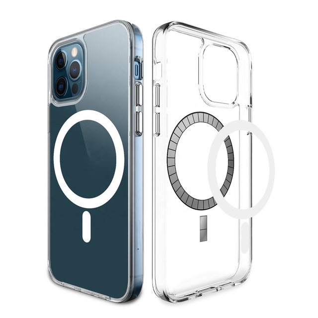 Tpu Pc Wireless Charging clear Phone case  Back Cover Shockproof Magnetic Phone case for iPhone 11 12 13 14 15 16 Pro Promax