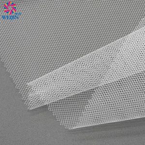 하이 퀄리티 100% 나일론 중간 밀도 다이아몬드 투명 메쉬 얇은 명주 그물 메쉬 패브릭 니트 패브릭 새틴 웨딩 베일 - Product Image 1