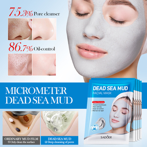 Masque facial en argile de boue de la Mer Morte, marque privée OEM SADOER, soin de la peau, contrôle du sébum, élimination des points noirs, nettoyage en profondeur - Product Image 3