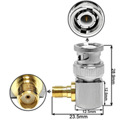 Connecteurs adaptateurs coaxiaux RF d'antenne à angle droit de 90 degrés, prise mâle BNC 50 ohms vers prise femelle SMA, directement de l'usine, en stock