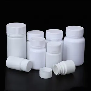 20cc 50cc 100cc HDPE Weiß Leere Plastik pillen flasche Pillen behälter mit manipulation sicherer Kappe Kapsel flaschen box