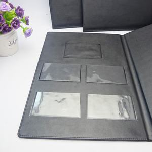 Personnalisé A4 Noir Pu Cuir Padfolio Presse-papiers Organisateur de Fichiers Dossier avec Fenêtres de Cartes - Product Image 6