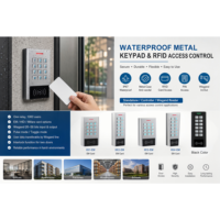 Système de contrôle d'accès RFID autonome 12-28V AC/DC 125KHz avec vision nocturne, bouton-clé métallique et clavier métallique extérieur