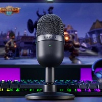 Microphone filaire USB Ra Zer Seiren pour mini PC de jeu, avec lumières LED, interface XLR, directivité figure-8, noir et blanc, léger