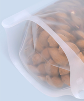 Sachet Doypack en plastique transparent mat givré refermable avec fermeture éclair pour le stockage de snacks, noix, bonbons et aliments secs