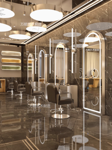 Vente en gros de meubles de <span class=keywords><strong>salon</strong></span> de coiffure Ensemble de miroirs et chaises Miroir de longueur Miroirs de <span class=keywords><strong>salon</strong></span> de coiffure avec lumière LED avec chaises de <span class=keywords><strong>salon</strong></span> de barbier