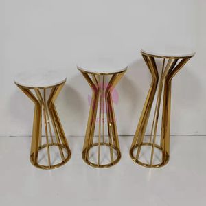 Juego de pedestal con soporte de <span class=keywords><strong>Cenicienta</strong></span> dorado superior blanco Juego de pedestal de pastel de boda - Product Image 6