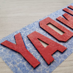 Vente en gros de nouveau design de haute qualité marque personnalisée lettre nom logo feuilles de troupeau impression par transfert de chaleur patch vêtement - Product Image 5