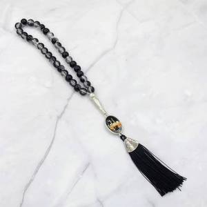 Cuentas de Oración de Resina con Colgante de Kaaba Étnico, Impresión Vívida que no se Desvanece, Suaves al Tacto, 10mm, 33 Piezas, Tasbih Pulido, Marca YASEEN para Peregrinación - Product Image 1