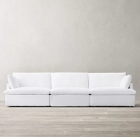 Canapé modulaire blanc, mobilier de maison modulaire, confortable, doux, en forme de L, avec accoudoirs, canapé sectionnel pour salon