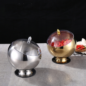 <span class=keywords><strong>Bol</strong></span> rond en acier inoxydable doré avec couvercle, design moderne, origine Guangdong, pour hôtel, restaurant, cantine - Product Image 6