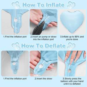 YACHEN 12 stuks 18 inch crèmewitte babyroze blauwe hartvormige folie helium ballonnen voor babyshower gender reveal feestdecoratie - Product Image 6